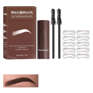 Eyebrow Stamp Waterproof Long Lasting Natural Brow Stamp Shaping Kit Dark Brown/ - Picture 1 of 9