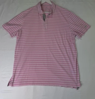 Nike Polo Para Hombres L Rosa y Gris Rayas Ajuste Estándar Golf Clásico Dri FIT Algodón Foto 1 de 4
