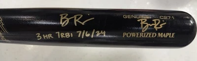 Ben Rice Firmado Louisville Slugger Juego Modelo Bate Yankees 3 Hr 7rbi Auto Steiner Foto 1 de 4