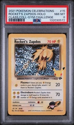 2021 POKEMON CELEBRATIONS CLASSIC COLLECTION TEAM ROCKET'S ZAPDOS-HOLO 15 PSA 8 - Image 1 of 2