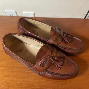 Allen Edmonds Mens Maxfield Tassel Loafer Shoes Size 10 D Brown Leather 47716 - Picture 1 of 8