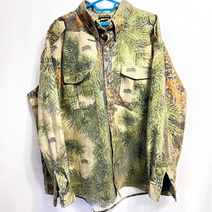 Ridge Ghost Camo Hunting Shirt Mens 2XL Green Brown Long Sleeve Button Jacket - Picture 1 of 5