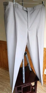 Allure Men Mondern Fit Flat Front Pants Trousers Light Gray W 46/36 - Picture 1 of 14