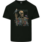 Dry Bones Skeleton Skull With Flowers & Bird Kids T-Shirt Childrens