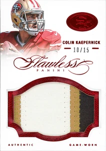 2014 Panini Flawless - Colin Kaepernick - Patches Emerald Set - Ruby 10/15 #39 - Bild 1 von 2