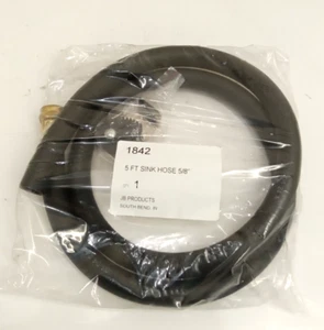 JB Products 1842 5 ft Service Sink Hose Black EPDM with 5/8" Brass Coupled Assy - Picture 1 of 6