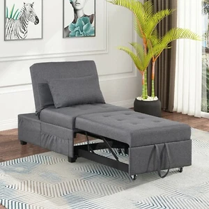 4-IN-1 Convertible Sofa Bed Folding Sleeper Chair Leisure Recliner Lounge Couch - Picture 1 of 33
