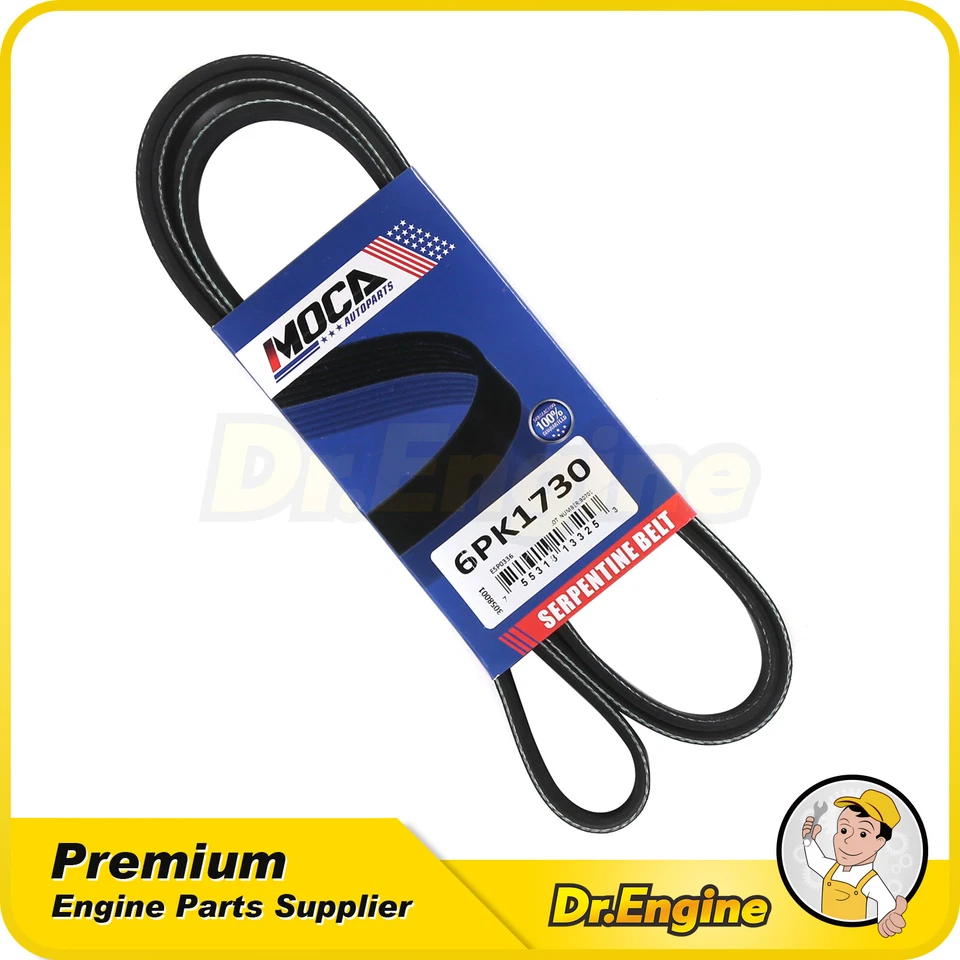 EPDM Serpentine Belt Fit 1998-1999 BMW 318i 318ti 1.9L 6PK1730 - Image 1 of 4