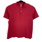 Ll Bean Traditional Fit Mens Xl Solid Red Short Sleeve Casual Polo Shirt