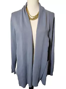 Cárdigan con cuello chal abierto Cyrus para mujer con bolsillos talla L azul - Imagen 1 de 5