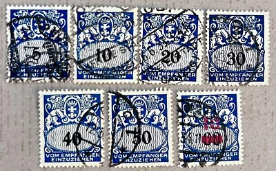 Lote de estampillas postales de Danzig J30-J31, J33-J36, J41 / 1923-1932 / usadas Foto 1 de 2