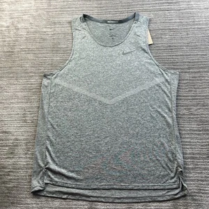 NEW Nike Shirt Mens Medium Gray Rise 365 Tank Top Gym Training Marathon Dri Fit - Picture 1 of 8