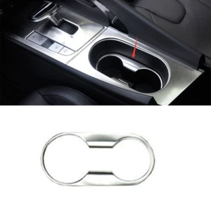For Hyundai Elantra 21-2023 Silver Steel Gear Water Cup Holder Panel Cover Trim - Picture 1 of 6