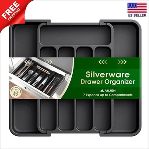 Kitchen drawer organizer expandable tray cutlery storage flatware holder plastic - Picture 1 of 11