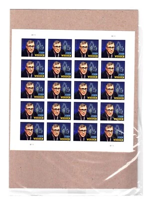 S#5833,John Wooden,Legendary Basketball Coach-Pane of 20 Forever Stamps-2024-MNH - Image 1 of 2