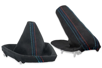 PER BMW E81 E87 CUFFIA DEL CAMBIO e FRENO A MANO ALCANTARA FILI /M/ - Image 1 of 4