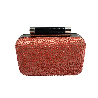 Bolso de Mano Convertible Diane von Furstenberg Coral Brillante Pequeño Adornado con Cristal Foto 1 de 4