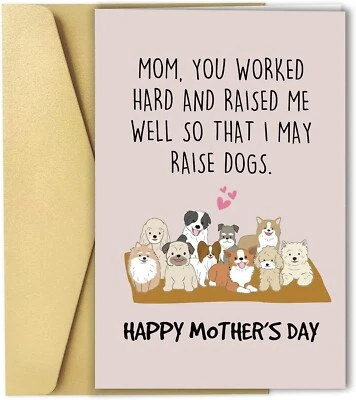 Set of 4 Funny Dog Mothers Day Card - Image 1 of 3