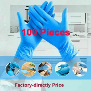 Guante de examen desechable de nitrilo guantes multiusos sin látex, 100 un., azul, mediano - Imagen 1 de 13