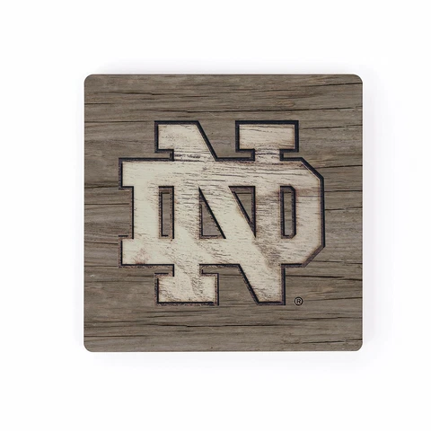 Notre Dame Fighting Irish Logo Woodgrain 2.75 x 2.75 Wood Refrigerator Magnet Cover