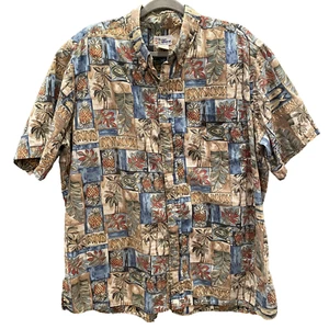 Vintage Reyn Spooner Hawaiian Button Up Shirt Men's XXL Casual Pineapple Palms - Picture 1 of 20