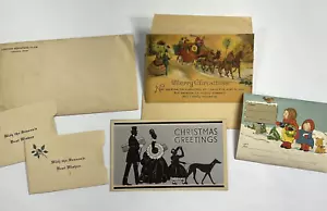 4 cartoline di Natale primi '900 Londra, Ohio London Boosters Club, 1 etichetta - Foto 1 di 9