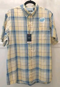 Izod Men Yellow Blue Pink Plaid Cool FX Breeze Shirt Size Xlarge - Picture 1 of 6