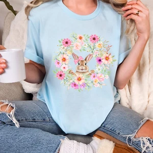 Easter Bunny Shirt, Flower Easter Sweatshirt, Cute Easter Shirt, Easter Gift - Picture 1 of 14