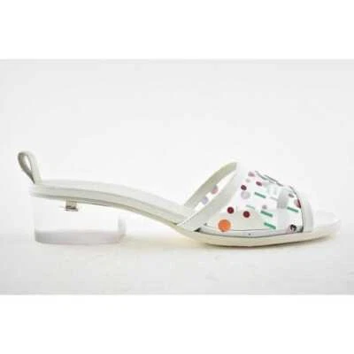 Chanel 19S Multicolor Patente Transparente PVC C Logo Mula Slide Sandalia Tacón 37.5C Foto 1 de 4