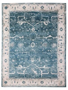 New Mathison Blue Traditional Woolen Tufted Area Rugs - Picture 1 of 16
