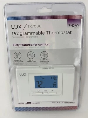 New Sealed Lux TX500U - 5/2 Day Programmable Thermostat White New Sealed - Image 1 of 4