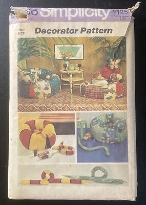 1973 SIMPLICITY 6066 CUTE & FUN RETRO TUBE CHAIR & STUFFED SNAKE PATTERN Uncut - Image 1 of 4