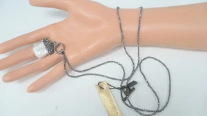 Estate Designer Elise Marie M Baroque Pearl Rhinestone Long Necklace WOW NWT - Picture 1 of 10