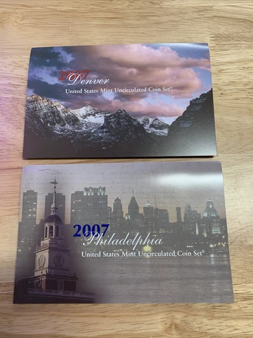 2007 US MINT UNCIRCULATED BU P&D 28 COIN SET P + D UNC Cover
