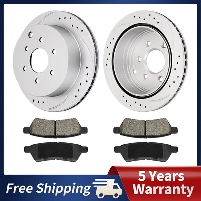 Rotores de disco traseros perforados pastillas de freno para Nissan Xterra 2005-2015 Frontier 05-19 Foto 1 de 4