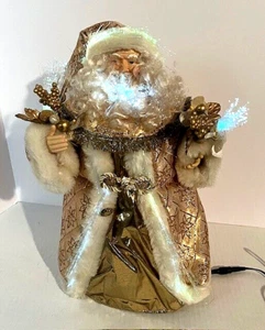 Santa’s workbench 16 inch fiber optic Gold Santa - Vintage - Great working order - Picture 1 of 23