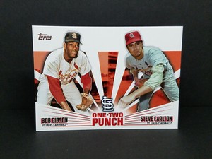 2023 Topps #12P-22 Bob Gibson & Steve Carlton, Cardinals - One-Two Punch Insert