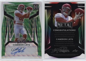 2023 Leaf Metal Green Wave /4 Cameron Latu #BA-CL1 Rookie Auto RC