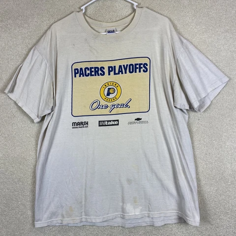 Indiana Pacers NBA Basketball Adult Size X-Large White Playoffs Shirt Cover