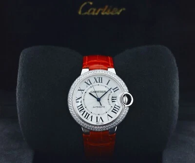 Cartier Ballon Bleu 36mm, Silver Dial, Diamond Bezel - 18kt White Gold, WE900651 - Image 1 of 4