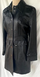 GUESS..CUERO GENUINO.. NEGRO..PARA MUJER.. LARGO MEDIO.. ABRIGO..MED - Imagen 1 de 8