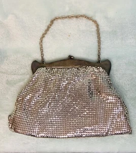 Whiting And Davis - Vintage Mesh Handbag Purse - Silvertone With Original Box - Picture 1 of 16