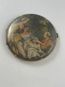 Vintage West Germany Double Mirrored Compact ~Nice~ Love Scene - Picture 1 of 7