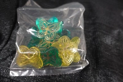 Anillos Cupcake Mariposa Artesanal Panadería, 12 ct / Verde y Amarillo / NUEVO Foto 1 de 3