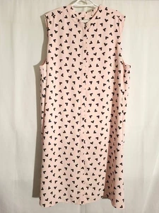 Anne Klein-Pink Black Geo Sleeveless Lined Button Shirt Dress-3X - Picture 1 of 5