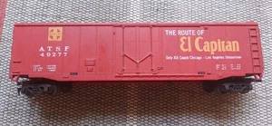 TYCO Vintage HO Scale Train Car SANTA FE ATSF 49277 BOXCAR HORN HOOK COUPLER - Picture 1 of 4