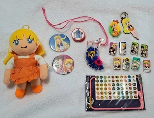 Vintage Sailor Moon Venus Sterne Set Schlüsselanhänger Plüsch Ohrringe Süßigkeiten Halskette Clip Pins - Bild 1 von 8