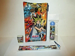 YUGIOH YU-GI-OH MITSUBISHI ANIME PENCIL CASE+ERASER+PASTE+3 PENCILS YUGI MUTO - Picture 1 of 16