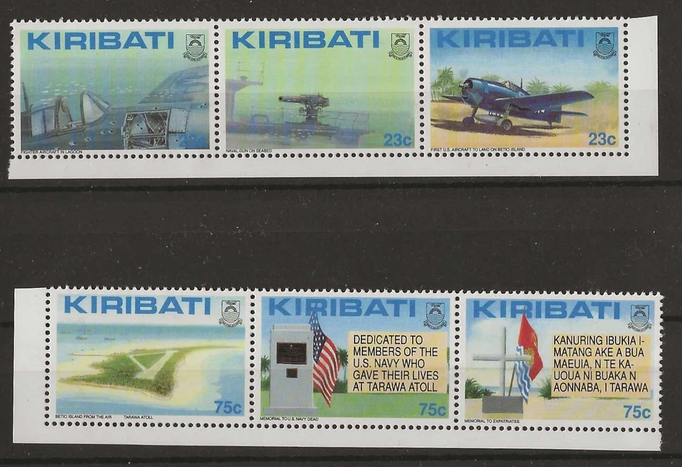 Kiribati 1993 - 50th Anniversary Battle of Tarawa 2 x Strips of 3 - MNH - Imagem 1 de 1