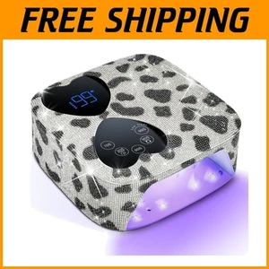 Professional UV LED Nail Lamp - 80W Cordless Curing with Beautiful Rhinestones - Picture 1 of 11